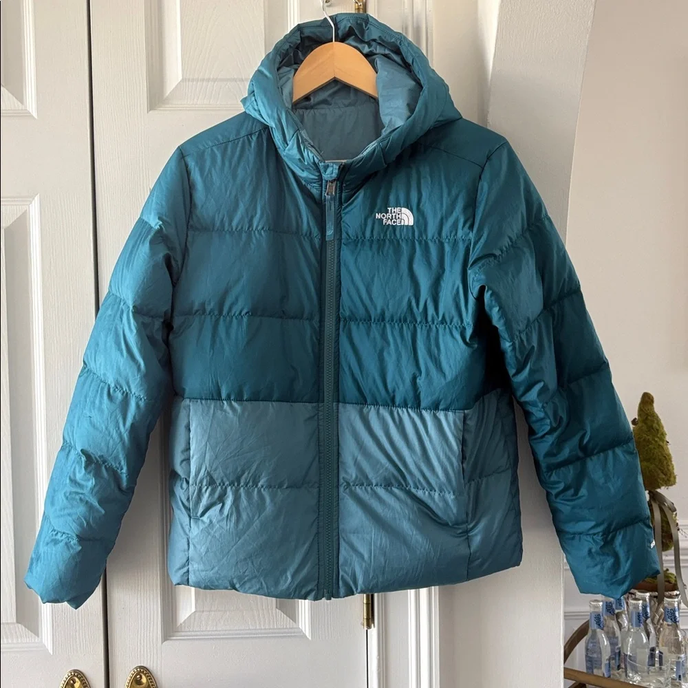 The North Face Insulated Puffer Jacket 550-Down Reversible Teal Girl’s XL 18